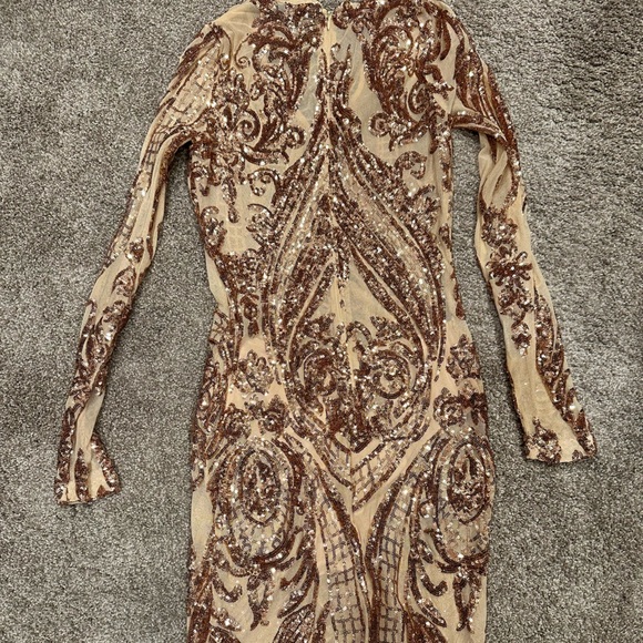 Sheer Rose Gold - Sequinned Dress - Picture 2 of 4